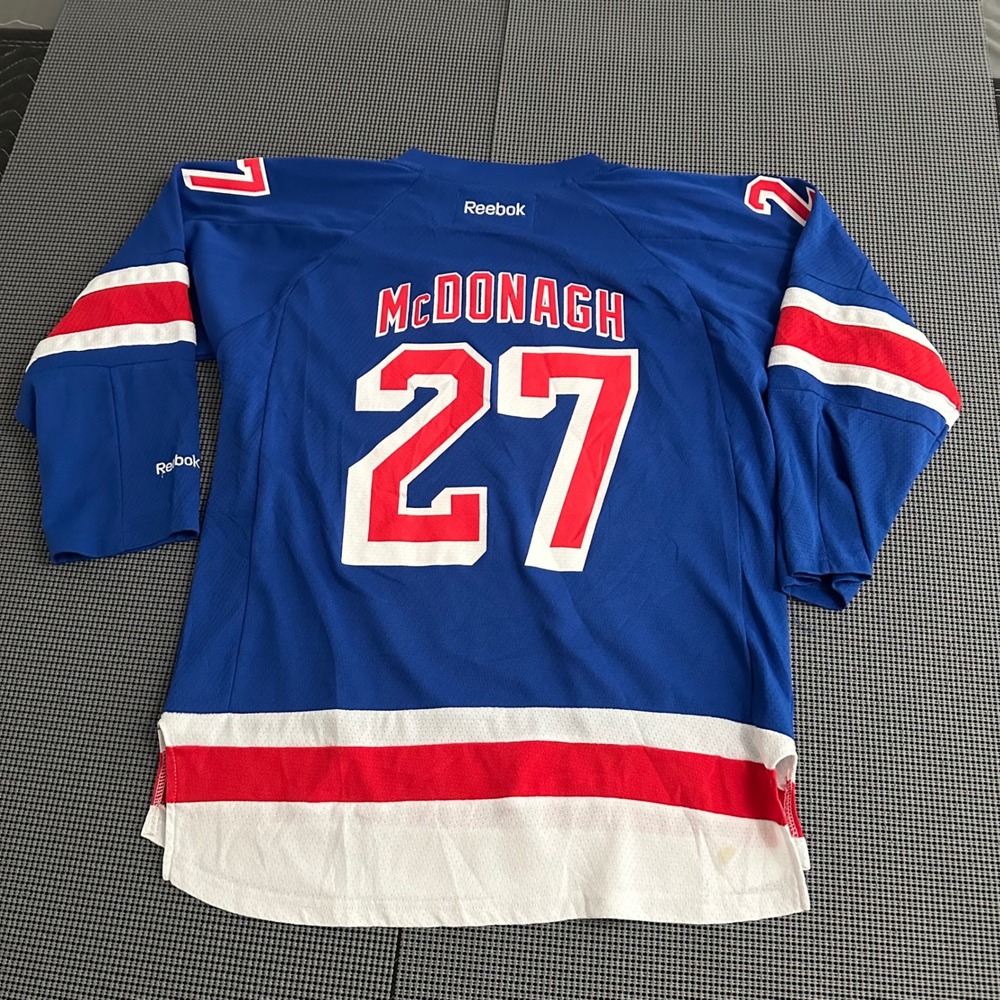 Reebok New York Rangers Ryan McDonagh 27 Youth Hockey Jersey Blue L/XL Captain C - Picture 6 of 8